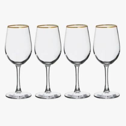 SET 4 COPAS BORDE DORADO PARA VINO - 1