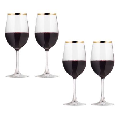 SET 4 COPAS BORDE DORADO PARA VINO - 2