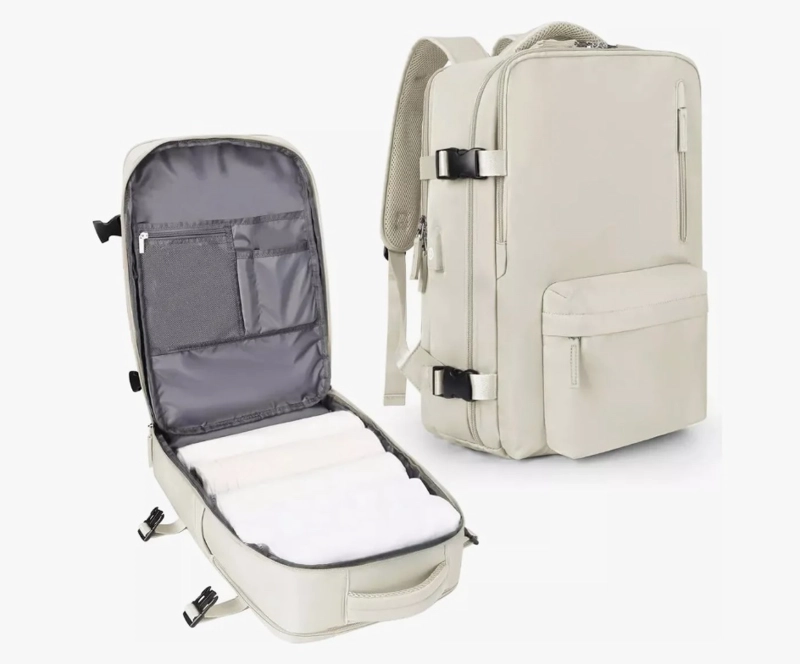 MOCHILA VIAJE CABINA AVION IMPERMEABLE BLANCA - 2