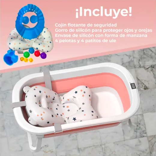 BAÑERA PLEGABLE PARA BEBE AZUL - 4