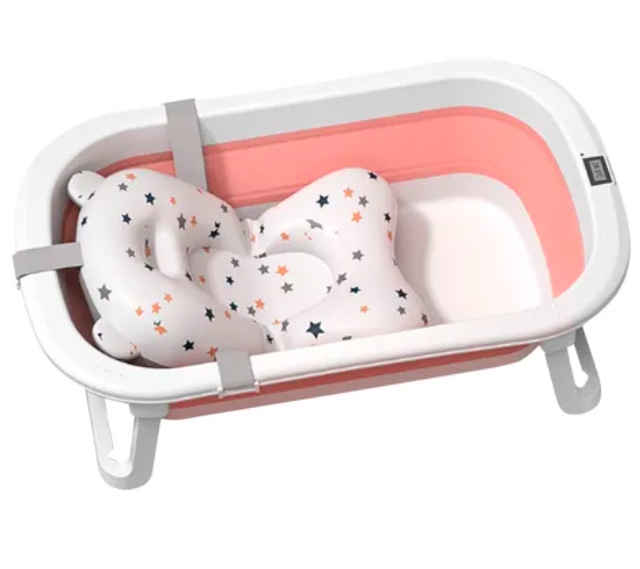 BAÑERA PLEGABLE PARA BEBE ROSADA - 1