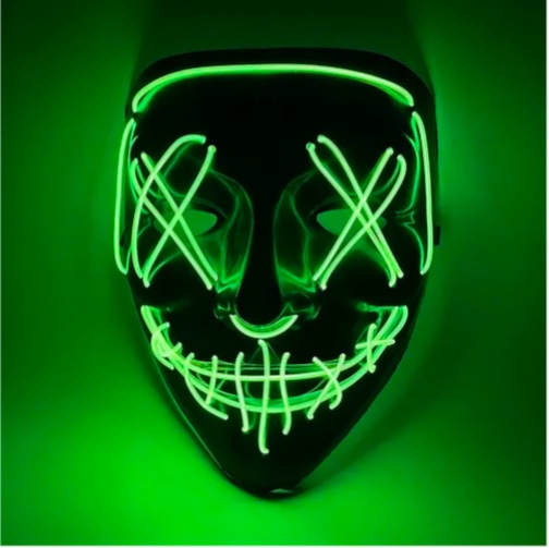 MASCARA LED DE NEON VERDE - 2