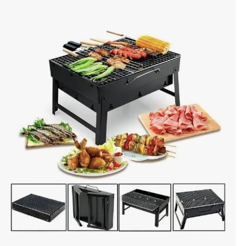 MINI PARRILLERA PLEGABLE DE CARBON PORTATIL - 1