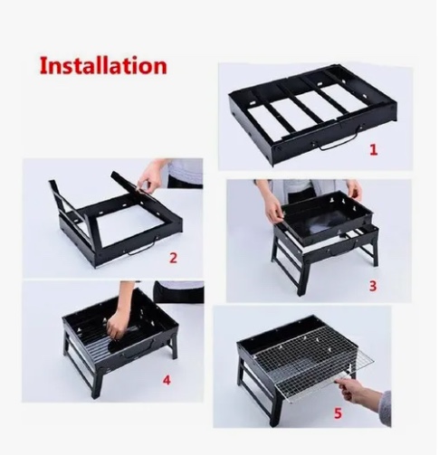 MINI PARRILLERA PLEGABLE DE CARBON PORTATIL - 2