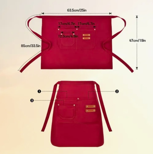 2PCS BARTENDER DELANTAL CORTO IMPERMEABLE - 2