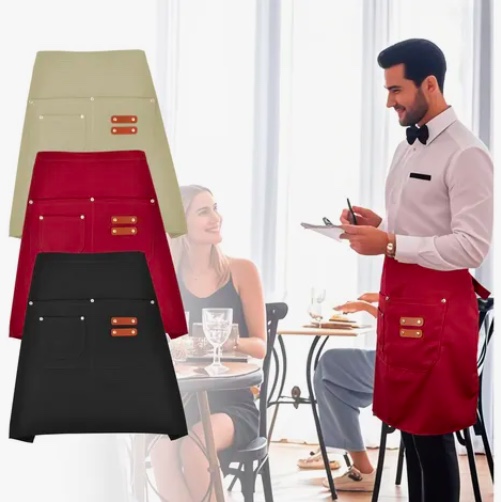 2PCS BARTENDER DELANTAL CORTO IMPERMEABLE - 7