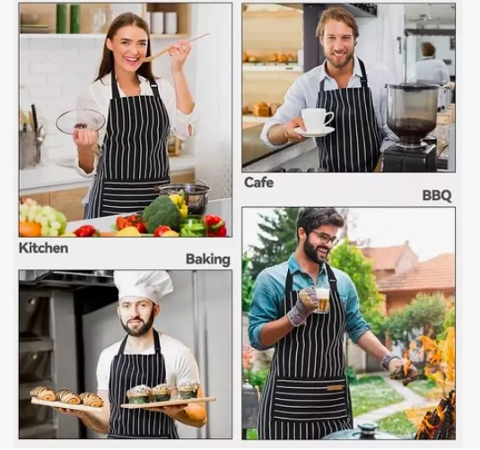 2 PZS MANDIL DELANTAL PARA CHEF - 3