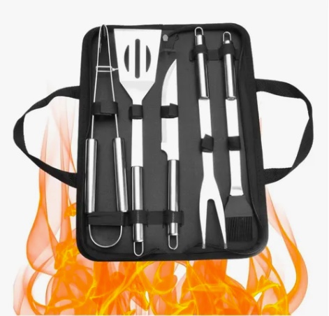 SET PARRILLERO HERRAMIENTAS PROFESIONAL PARA ASADO ESTUCHE - 3