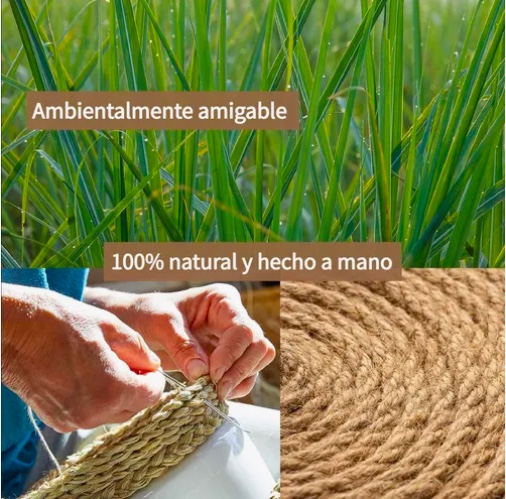 SET 6 INDIVIDUALES MANTEL FIBRA NATURAL YUTE - 5