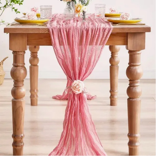 CAMINOS DE MESA GASA ELEGANTE ROSADO - 3