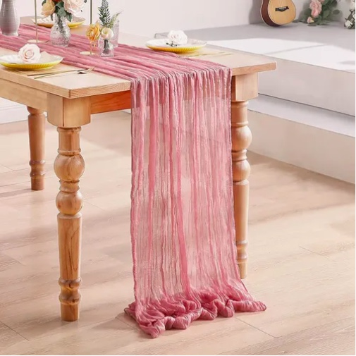 CAMINOS DE MESA GASA ELEGANTE ROSADO - 5