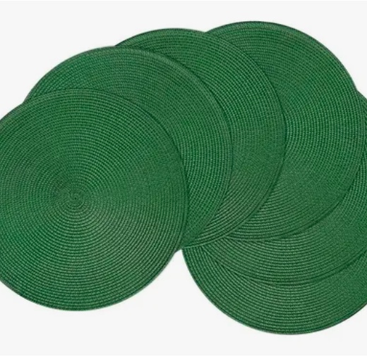 SET 10 MANTELES INDIVIDUALES REDONDOS VERDES - 3