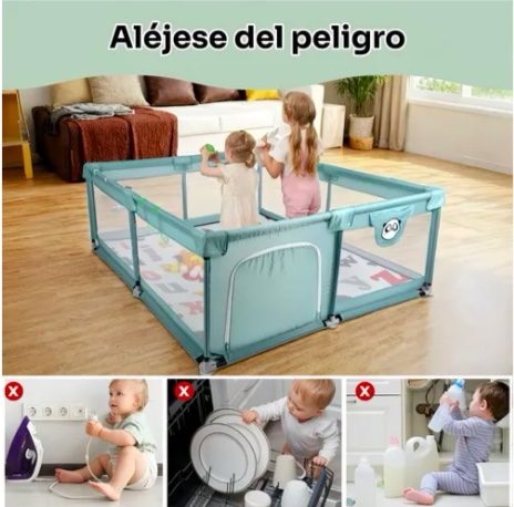 CORRAL SEGURIDAD BEBES DE JUEGO CON ALFOMBRA Y PELOTAS - 5