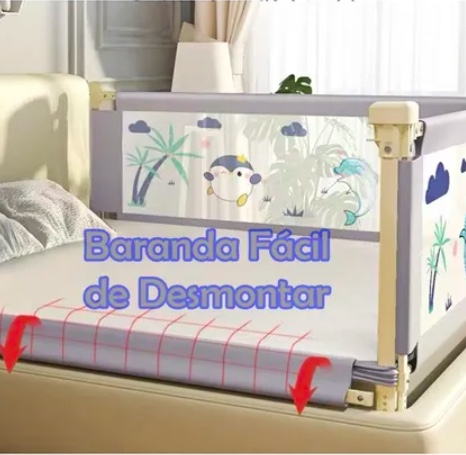 BARANDA DE SEGURIDAD PARA CAMAS AJUSTABLE GRIS - 4