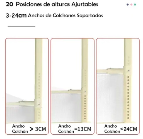 BARANDA DE SEGURIDAD PARA CAMAS AJUSTABLE GRIS - 5
