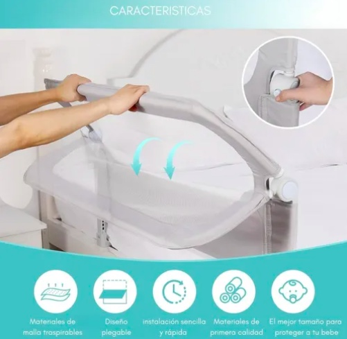 BARANDA DE CAMA SEGURIDAD PARA BEBE PLEGABLE - 6