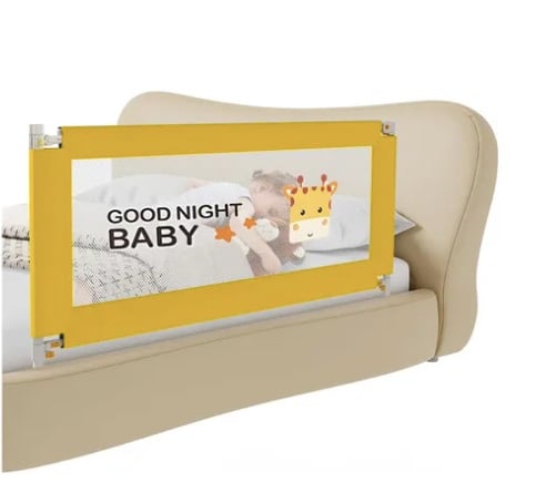 BARANDA DE CAMA SEGURIDAD PARA BEBE AMARILLA - 1