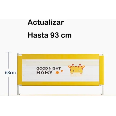 BARANDA DE CAMA SEGURIDAD PARA BEBE AMARILLA - 4