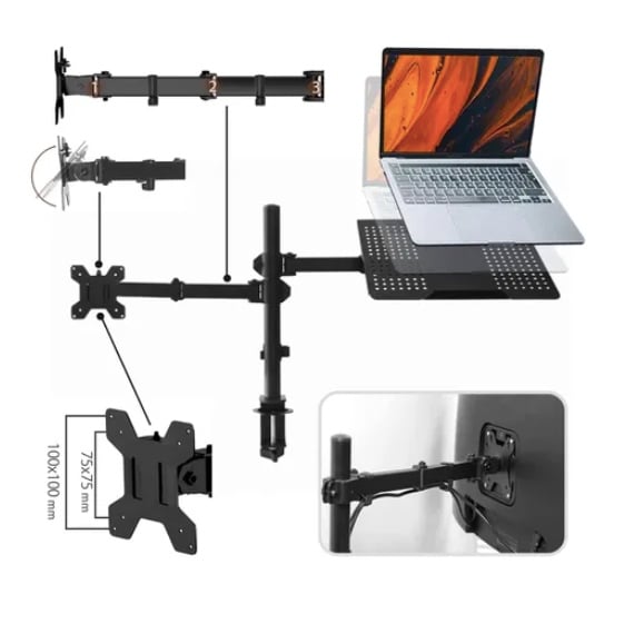 SOPORTE MONITOR Y NOTEBOOK BRAZO ARTICULADO ESCRITORIO - 3