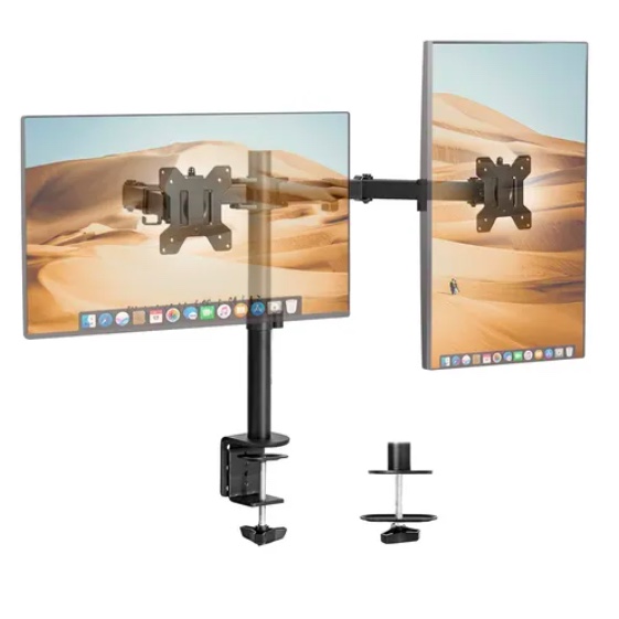SOPORTE ARTICULADO DOBLE MONITOR 13-27 NEGRO - 1
