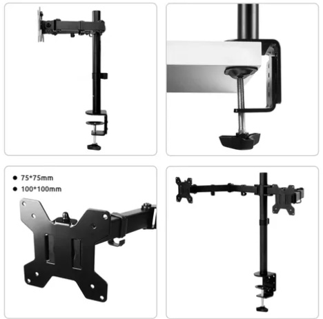 SOPORTE ARTICULADO DOBLE MONITOR 13-27 NEGRO - 5