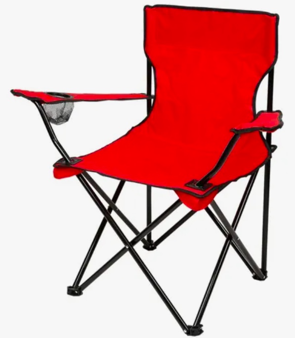 PACK DE 2 SILLAS PLEGABLES CON BOLSA Y PORTAVASOS ROJO - 2