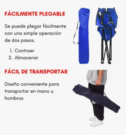 PACK DE 2 SILLAS PLEGABLES CON BOLSA Y PORTAVASOS ROJO - 4