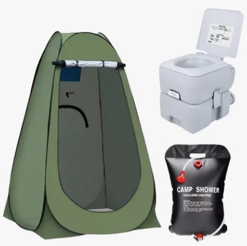 CARPA BAÑO VESTIDOR + BAÑO QUIMICO + 1 DUCHA SOLAR 20LTS - 1