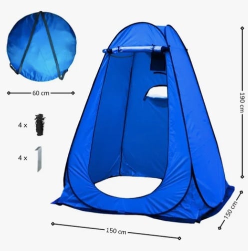 SET PORTATIL BAÑO CAMPING AZUL - 2