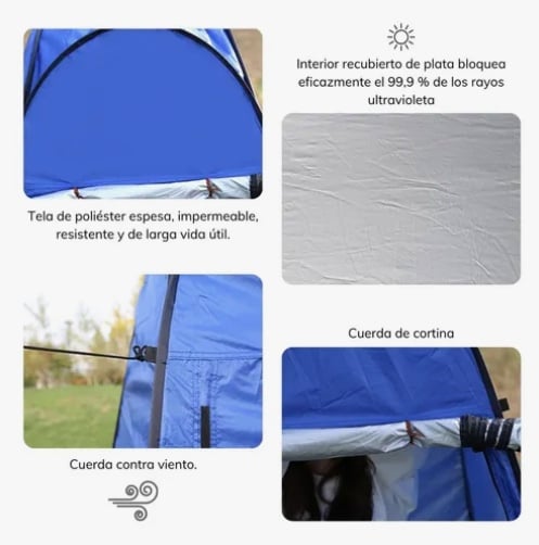 SET PORTATIL BAÑO CAMPING AZUL - 3