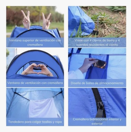 SET PORTATIL BAÑO CAMPING AZUL - 4