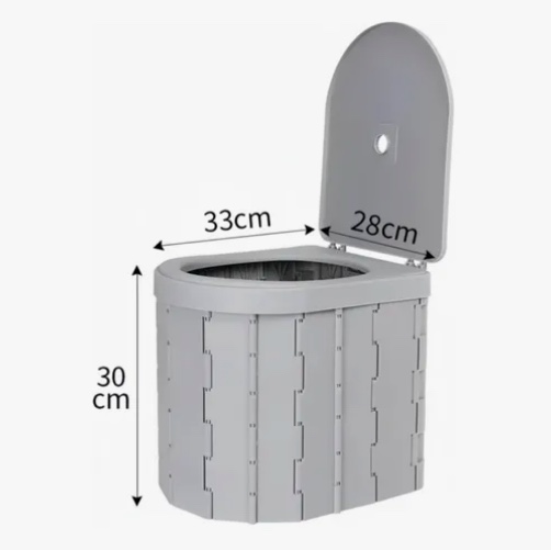 INODORO PORTATIL BAÑO PLEGABLE PARA CAMPING BLANCO - 4