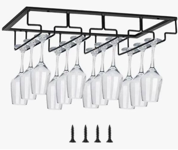 SOPORTE COLGADOR COPAS METAL CROMADO BAR - 1