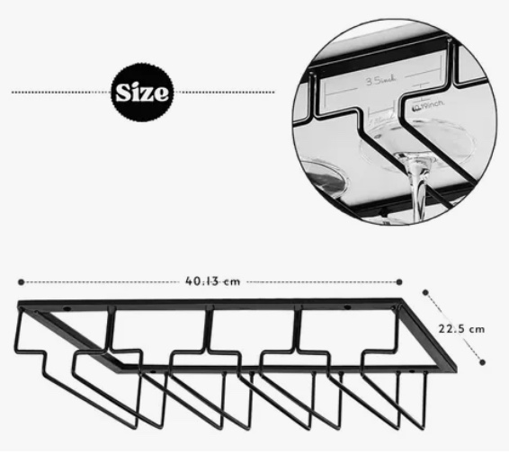 SOPORTE COLGADOR COPAS METAL CROMADO BAR - 3