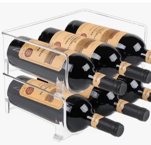 SOPORTE PARA TRES BOTELLAS DE VINO APILABLES REFRIGERADOR - 1