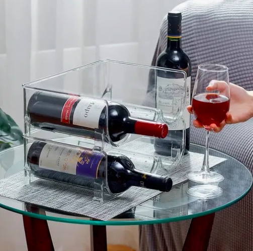 SOPORTE PARA TRES BOTELLAS DE VINO APILABLES REFRIGERADOR - 3