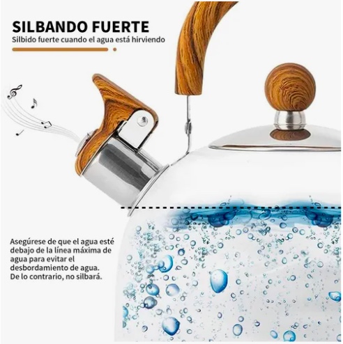 TETERA SILBANTE 2.5L ACERO INOXIDABLE BLANCO - 2