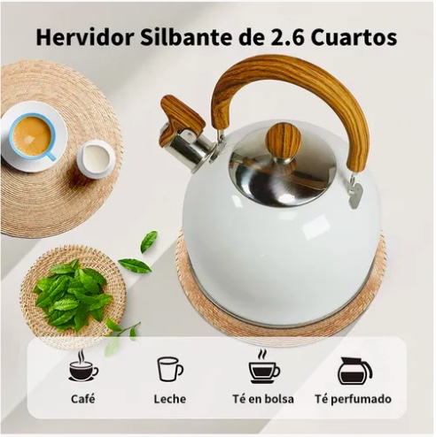 TETERA SILBANTE 2.5L ACERO INOXIDABLE BLANCO - 4