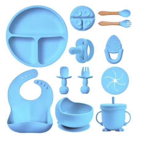 SET DE ALIMENTACION BEBE AZUL - 1