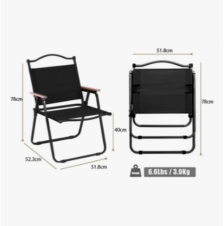 PACK 2 SILLAS PLEGABLES CAMPING NEGRAS - 4