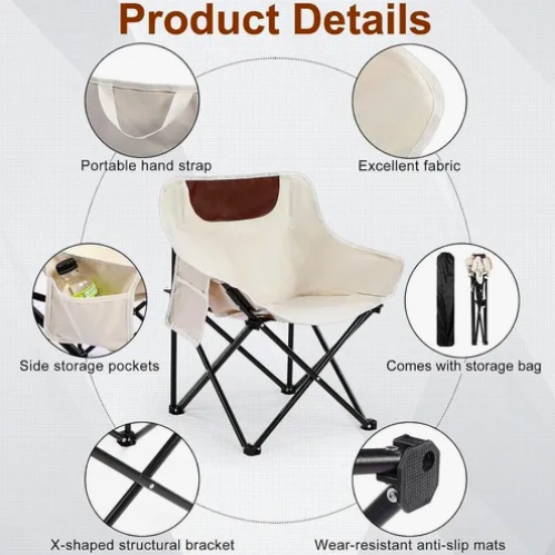 SILLA PLEGABLE PORTATI CAMPING BLANCO - 2