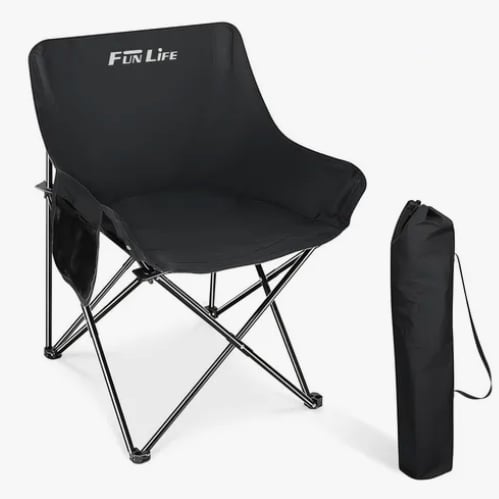 SILLA PLEGABLE PORTATI CAMPING NEGRA - 1