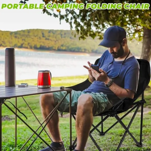 SILLA PLEGABLE PORTATI CAMPING NEGRA - 2