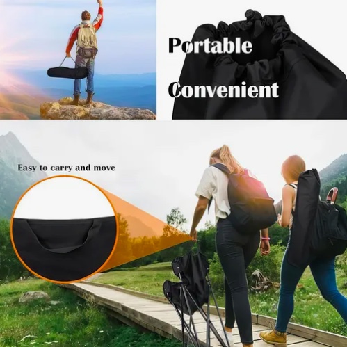 SILLA PLEGABLE PORTATI CAMPING NEGRA - 3