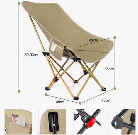 SILLA CAMPING PLEGABLE BEIGE - 4