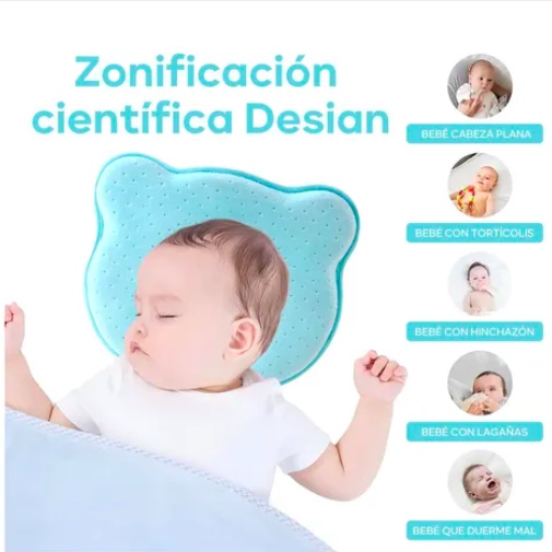 ALMOHADA PARA BEBE COJIN ANTI-PLAGIOCEFALIA - 2
