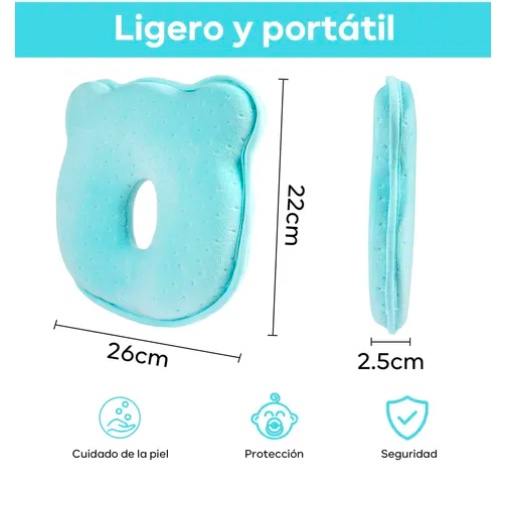 ALMOHADA PARA BEBE COJIN ANTI-PLAGIOCEFALIA - 6