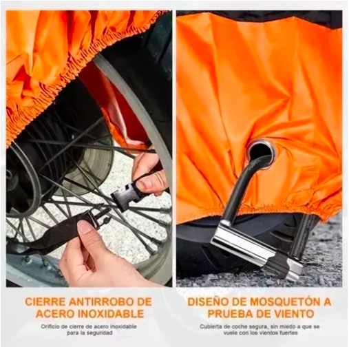 FUNDA IMPERMEABLE 100% PROTECTOR CUBRE MOTOS - 4