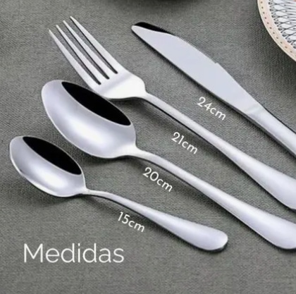 SET 24 PIEZAS CUBIERTOS CUCHILLERIA ACERO INOXIDABLE - 3