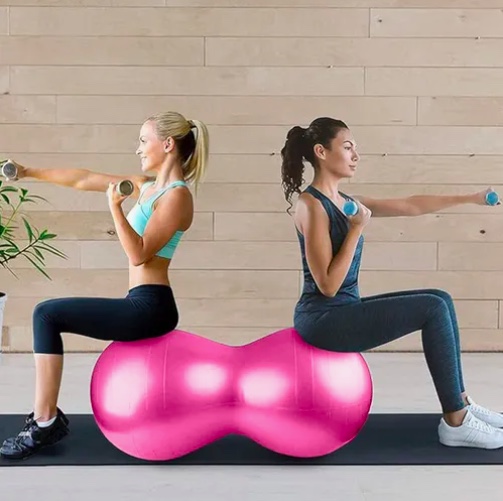 BALON OVALADO PILATES YOGA TIPO MANI CON BOMBIN - 2